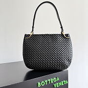 Fortok Bottega Veneta Clicker Bag Black Woven Leather 36*12*30cm - 1