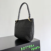 Fortok Bottega Veneta Clicker Bag Black Woven Leather 36*12*30cm - 6