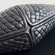 Fortok Bottega Veneta Clicker Bag Black Woven Leather 36*12*30cm - 2