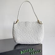 Fortok Bottega Veneta Clicker Bag White Woven Leather 36*12*30cm - 1