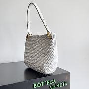 Fortok Bottega Veneta Clicker Bag White Woven Leather 36*12*30cm - 5