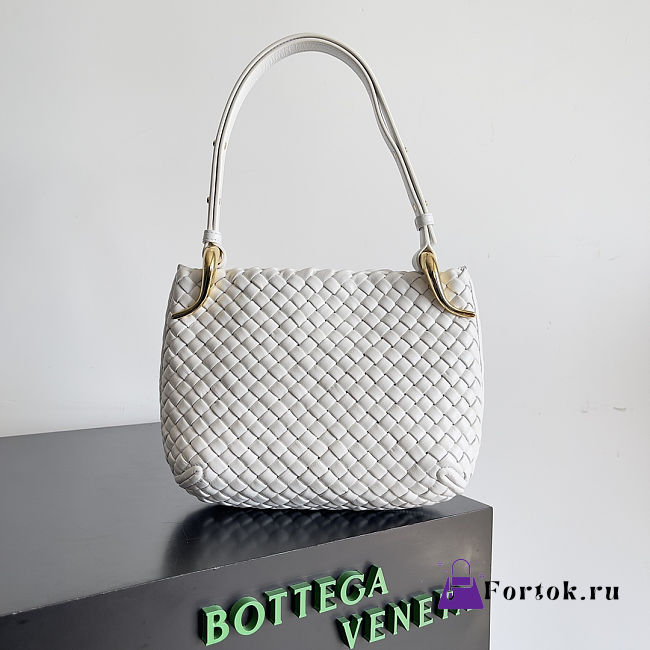 Fortok Bottega Veneta Intrecciato Clicker Bag White 28*10*24cm - 1