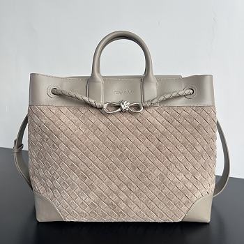 Fortok Bottega Veneta Andiamo Voyager Suede Soft Taupe Beige 43*39*20cm