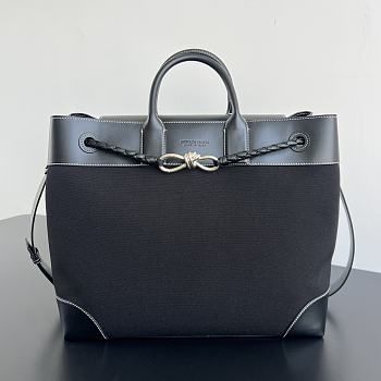 Fortok Bottega Veneta Andiamo Voyager Leather Trimmed Black 43*39*20cm