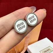 Fortok Miu Miu Earrings Silver/ White Pendant - 1