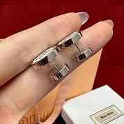 Fortok Miu Miu Earrings Silver/ White Pendant - 4