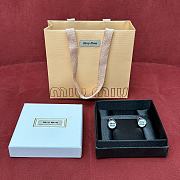 Fortok Miu Miu Earrings Silver/ White Pendant - 2