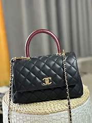 Fortok Chanel Coco Grained Calfskin with Handle Black 24 x 10 x 14cm - 1