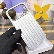 Fortok RIMOWA iPhone 17 Pro Max case White Aluminum - 2