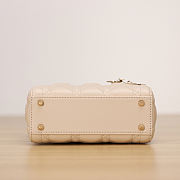 Fortok Dior Mini Lady Dior Light Ivory Cannage Lambskin 17x15x7cm - 6