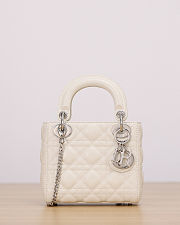 Fortok Dior Mini Lady Dior Latte Cannage Lambskin 17x15x7cm - 1