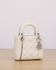 Fortok Dior Mini Lady Dior Latte Cannage Lambskin 17x15x7cm - 6