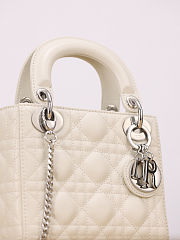 Fortok Dior Mini Lady Dior Latte Cannage Lambskin 17x15x7cm - 4