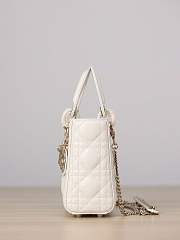 Fortok Dior Mini Lady Dior Latte Cannage Lambskin Light Gold 17x15x7cm - 5