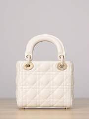 Fortok Dior Mini Lady Dior Latte Cannage Lambskin Light Gold 17x15x7cm - 2