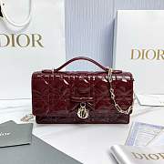 Fortok Dior My Dior Mini Bag Hermitage Red Patent Cannage Lambskin 21 x 11.5 x 4.5cm - 1