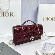Fortok Dior My Dior Mini Bag Hermitage Red Patent Cannage Lambskin 21 x 11.5 x 4.5cm - 2