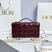 Fortok Dior My Dior Mini Bag Hermitage Red Patent Cannage Lambskin 21 x 11.5 x 4.5cm - 5
