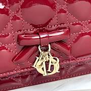 Fortok Dior My Dior Mini Bag Cherry Red Patent Cannage Calfskin 21 x 11.5 x 4.5cm - 6