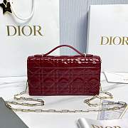 Fortok Dior My Dior Mini Bag Cherry Red Patent Cannage Calfskin 21 x 11.5 x 4.5cm - 5