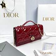 Fortok Dior My Dior Mini Bag Cherry Red Patent Cannage Calfskin 21 x 11.5 x 4.5cm - 2