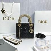Fortok Dior Mini Lady Dior Crystal-embellished handle Black 17 x 15 x 7cm - 1
