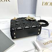 Fortok Dior Mini Lady Dior Crystal-embellished handle Black 17 x 15 x 7cm - 3