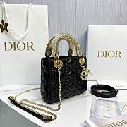 Fortok Dior Mini Lady Dior Crystal-embellished handle Black 17 x 15 x 7cm - 4