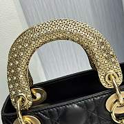 Fortok Dior Mini Lady Dior Crystal-embellished handle Black 17 x 15 x 7cm - 6