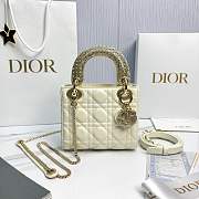 Fortok Dior Mini Lady Dior Crystal-embellished handle White 17 x 15 x 7cm - 1