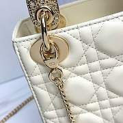 Fortok Dior Mini Lady Dior Crystal-embellished handle White 17 x 15 x 7cm - 5