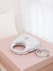 Fortok Miu Miu Wander matelassé nappa leather hobo bag Silver 20*17*6cm - 6