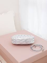 Fortok Miu Miu Wander matelassé nappa leather hobo bag Silver 20*17*6cm - 3