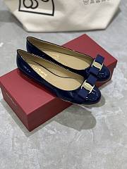 Fortok Salvatore Ferragamo Varina ballet flats Patent Leather Navy Blue - 4