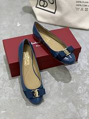 Fortok Salvatore Ferragamo Varina ballet flats Patent Leather Blue - 6