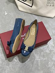 Fortok Salvatore Ferragamo Varina ballet flats Patent Leather Blue - 4