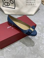 Fortok Salvatore Ferragamo Varina ballet flats Patent Leather Blue - 3