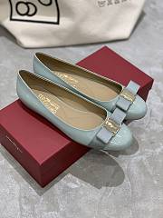 Fortok Salvatore Ferragamo Varina ballet flats Patent Leather Light Sage Green - 6
