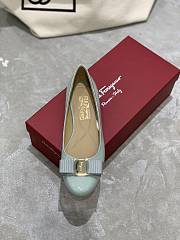 Fortok Salvatore Ferragamo Varina ballet flats Patent Leather Light Sage Green - 3
