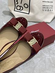 Fortok Salvatore Ferragamo Varina ballet flats Patent Leather Burgundy - 6