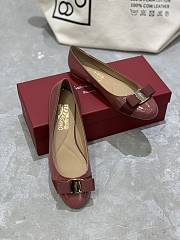 Fortok Salvatore Ferragamo Varina ballet flats Patent Leather Light Burgundy - 5