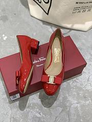 Fortok Salvatore Ferragamo Varina Ballet FLats 3.5cm Patent Leather Red - 6