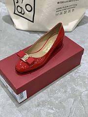 Fortok Salvatore Ferragamo Varina Ballet FLats 3.5cm Patent Leather Red - 5