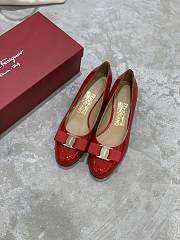 Fortok Salvatore Ferragamo Varina Ballet FLats 3.5cm Patent Leather Red - 4