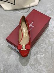 Fortok Salvatore Ferragamo Varina Ballet FLats 3.5cm Patent Leather Red - 3