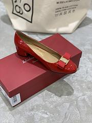 Fortok Salvatore Ferragamo Varina Ballet FLats 3.5cm Patent Leather Red - 2
