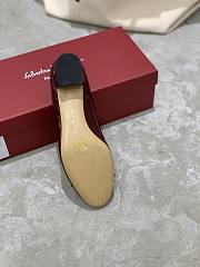 Fortok Salvatore Ferragamo Varina Ballet FLats 3.5cm Patent Leather Burgundy - 5