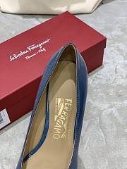 Fortok Salvatore Ferragamo Varina Ballet FLats 3.5cm Patent Leather Blue - 2