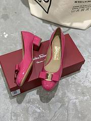 Fortok Salvatore Ferragamo Varina Ballet FLats 3.5cm Patent Leather Hot Pink - 6
