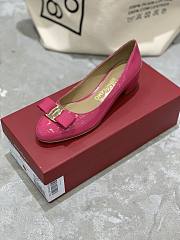 Fortok Salvatore Ferragamo Varina Ballet FLats 3.5cm Patent Leather Hot Pink - 5